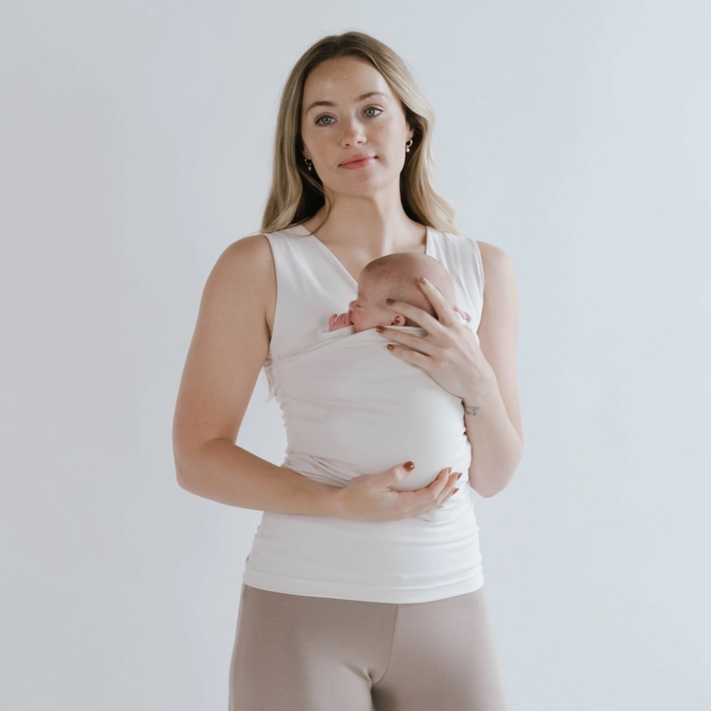 Lalabu Soothe baby wearing nursing tank